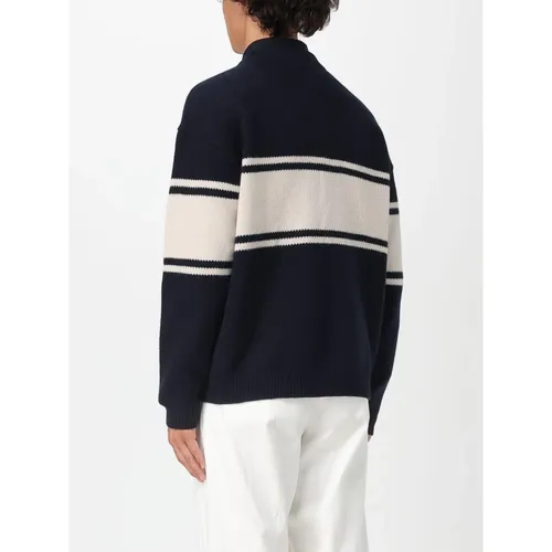Striped Knit Cardigan - Emporio Armani - Modalova
