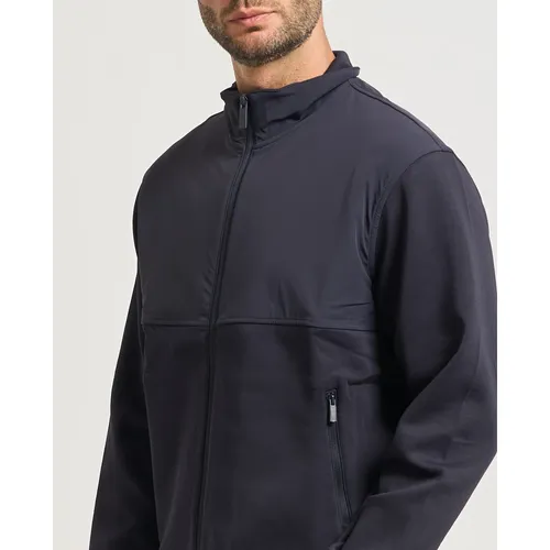 Reversible Blue Sweater with High Collar - Armani Exchange - Modalova