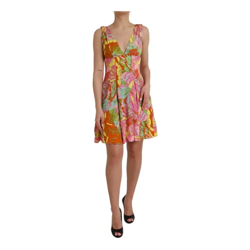 Floral Print Silk Mini Dress - Dolce & Gabbana - Modalova
