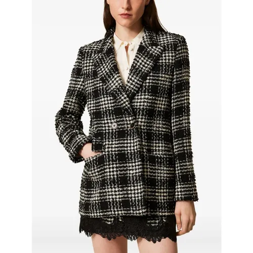 Black Checkered Bouclé Jackets - Twinset - Modalova