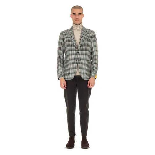Wool Houndstooth Jacket - Tagliatore - Modalova