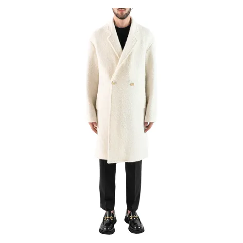Double-Breasted Long Coat with Gold Buttons - Corsinelabedoli - Modalova