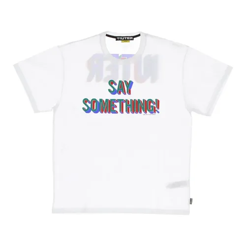 White Men's Tee with Screen Print - Iuter - Modalova