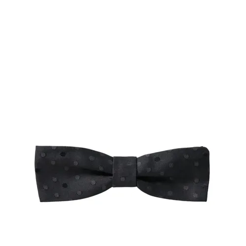 Gray Polka Dot Silk Bow Tie - Dolce & Gabbana - Modalova