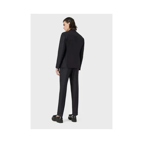 Slim Fit Single Breasted Wool Suit - Emporio Armani - Modalova