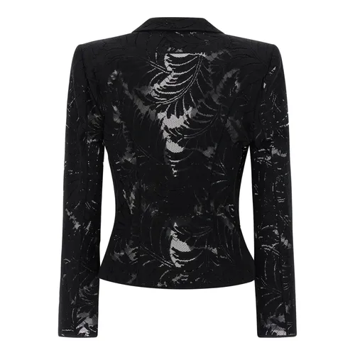Button fitted lace jacket - Balmain - Modalova