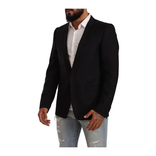 Luxury Black Wool Blazer - Dolce & Gabbana - Modalova