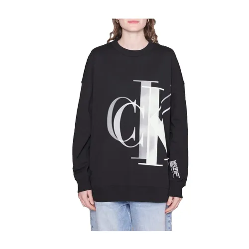 Sudadera con capucha extragrande negra Cozy - Calvin Klein - Modalova