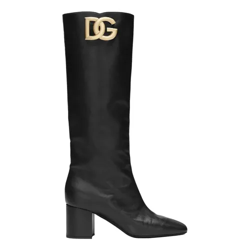Jackie Boots with Logo DG - Dolce & Gabbana - Modalova