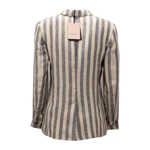 Linen Jacket with Fodrated Sleeves - Twinset - Modalova