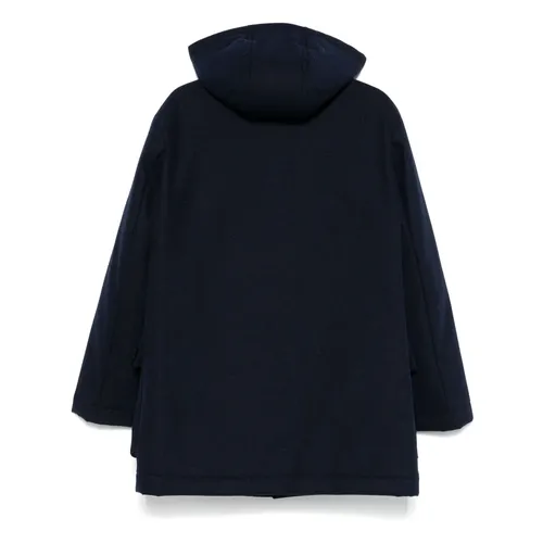 Wool blend coat with detachable hood - Hugo - Modalova