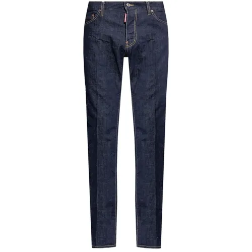 Navy Blue 5 Pocket Pants - Dsquared2 - Modalova