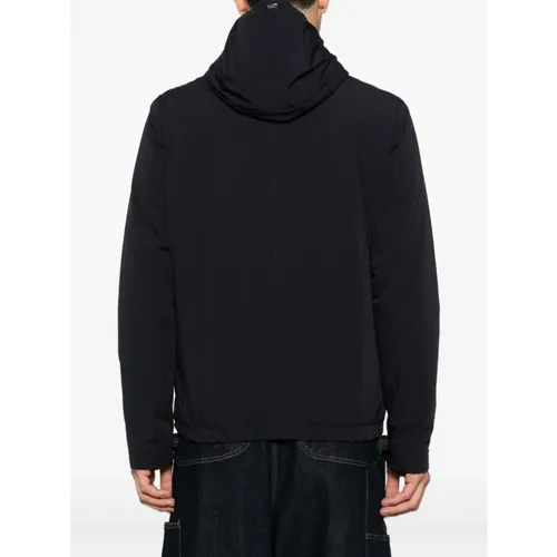 Blue Zip Packable Cappuccio Coat - Herno - Modalova