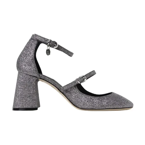 Silver Glitter High Heel Pumps - Msgm - Modalova