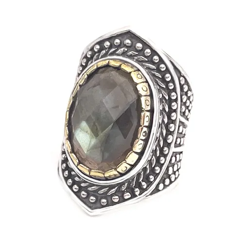 Labradorite Faceted Ring - Jalan Jalan - Modalova