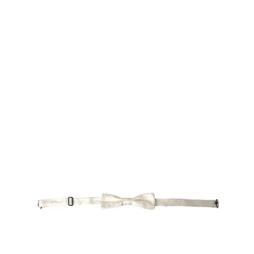 White Floral Silk Bow Tie - Dolce & Gabbana - Modalova
