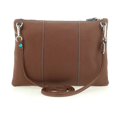 Blue Leather Crossbody Bag with Logo - Gabs - Modalova