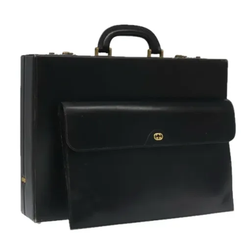 Pre-owned Leather briefcases - Gucci Vintage - Modalova