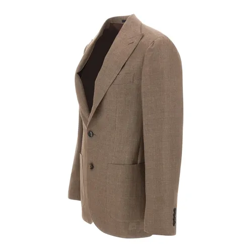 Three-Button Peak Lapel Blazer - Barba - Modalova