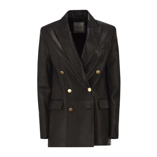 Blazer de Cuero Cruzado - Tagliatore - Modalova