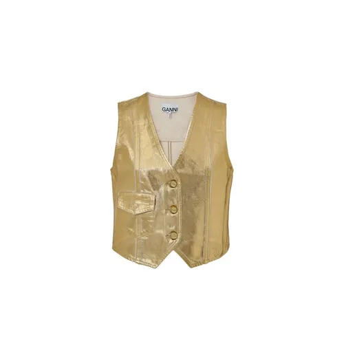Gold Coated Gilet - Ganni - Modalova
