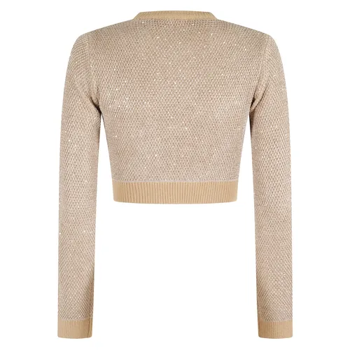 Sequin Crew Neck Sweater - Elisabetta Franchi - Modalova
