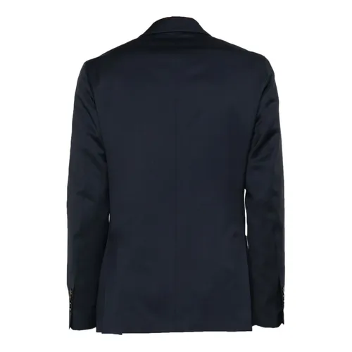 Navy Blue Wool Blazer - Lardini - Modalova