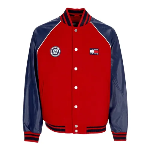 Red Wool Blend College Varsity Jacket - Tommy Hilfiger - Modalova