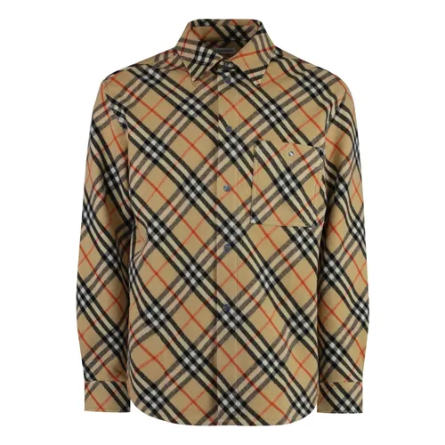 Wool Check Overshirt - Burberry - Modalova
