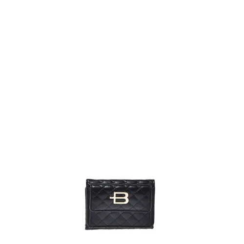Wallet in black quilted leather leather - Baldinini - Modalova