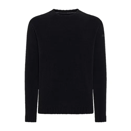 Blue Black Round Neck Jersey - RRD - Modalova