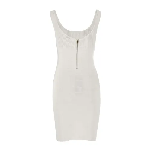 Ribbed Knit Mini Dress with Buttons - Pinko - Modalova