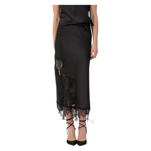 Falda Larga Elegante con Encaje - Kocca - Modalova
