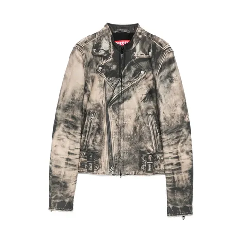L-Uxure Zip-fastening Leather Jacket - Diesel - Modalova