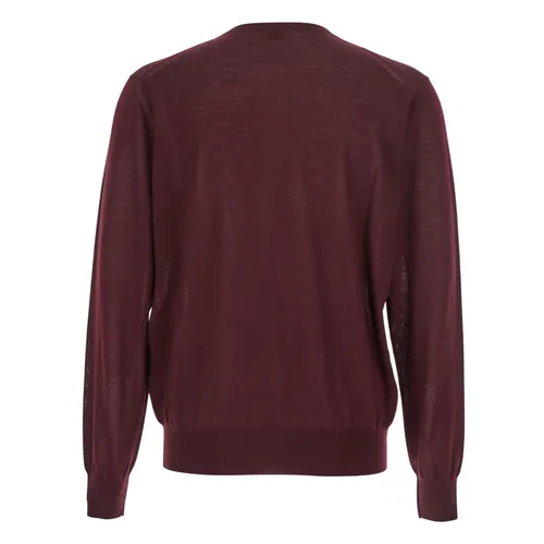 Red Wool Crewneck Sweater Italy Made - Saint Laurent - Modalova