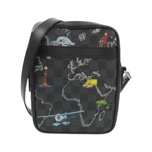 Pre-owned Damier Graphite Map Danube Shoulder Bag - Louis Vuitton Vintage - Modalova
