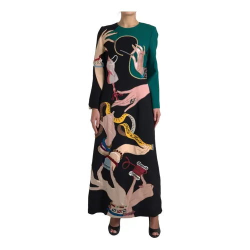Multicolor A-line Maxi Dress - Dolce & Gabbana - Modalova