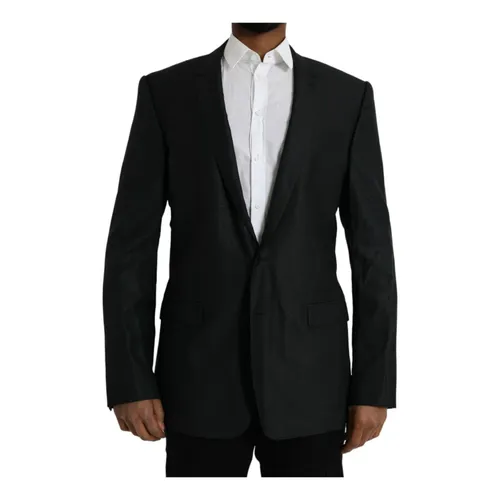 Black Wool Blazer Slim Fit - Dolce & Gabbana - Modalova