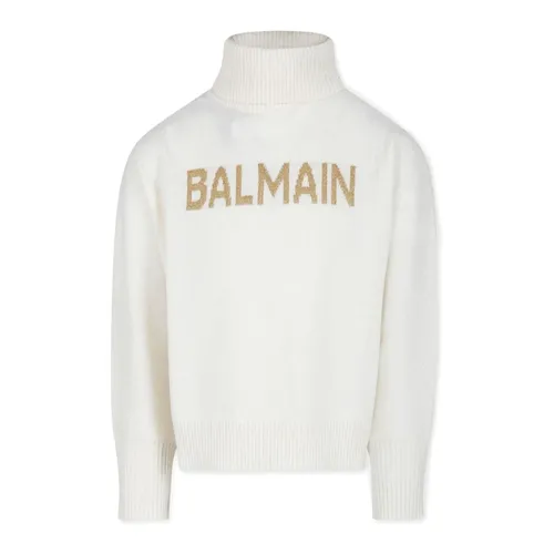 High-neck Wool-blend Sweater - Balmain - Modalova
