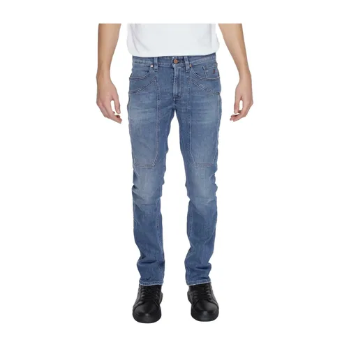 Slim Blue Denim Cotton Jeans - Jeckerson - Modalova