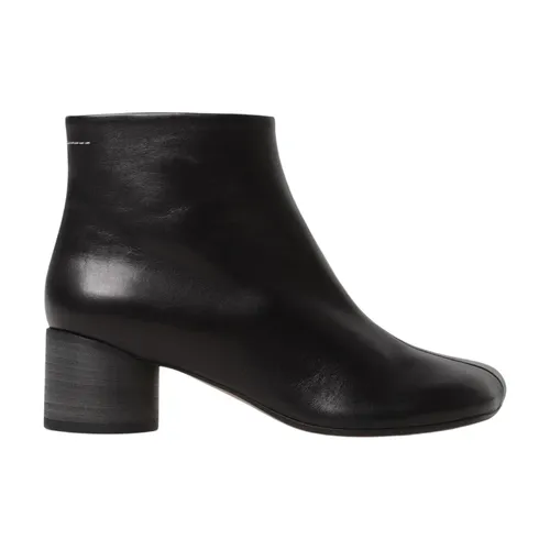 Leather Ankle Boots Block Heel - MM6 Maison Margiela - Modalova