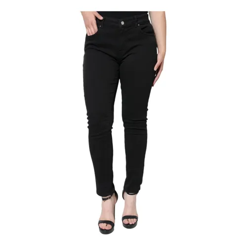 Black Skinny Denim Jeans with Logo - Dolce & Gabbana - Modalova
