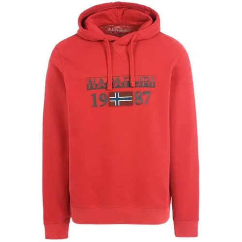 Sporty Berthow Red Hoodie - Napapijri - Modalova