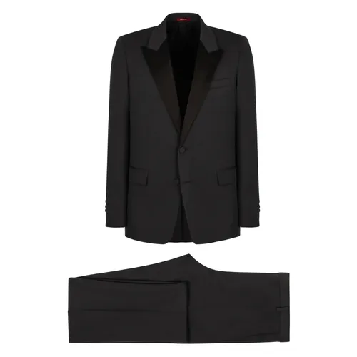 Wool Two-Piece Suit with Satin Collar - Gucci - Modalova