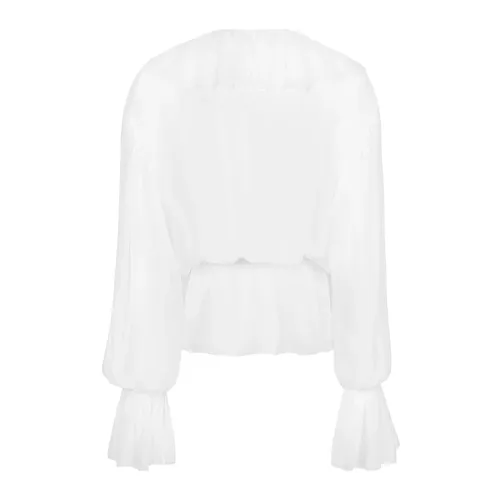 Silk V-neckline T-shirts and Polos - Dolce & Gabbana - Modalova