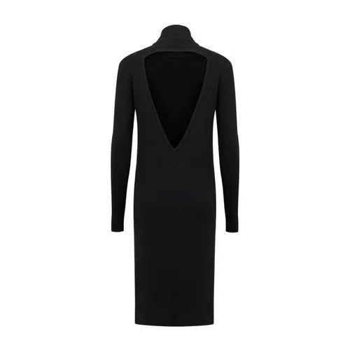 Black Wool Midi Dress - Bottega Veneta - Modalova