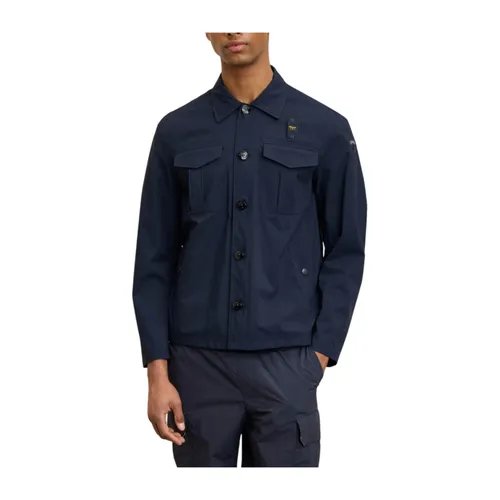 Classic Button-Up Casual Jacket - Blauer - Modalova