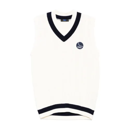 White Cable Knit V-Neck Vest - Kiton - Modalova
