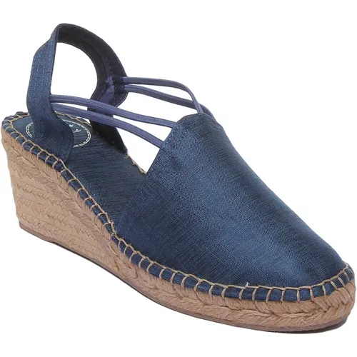 Blue Silk Wedge Sandal - Toni Pons - Modalova