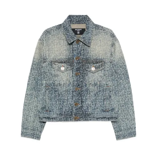 Monogram Denim Jacket - Balmain - Modalova
